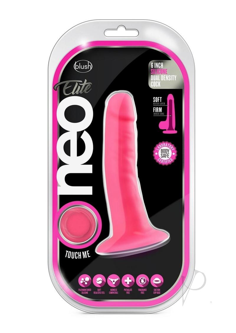 Neo Elite Silicone Dual Density Dildo 6in - Pink