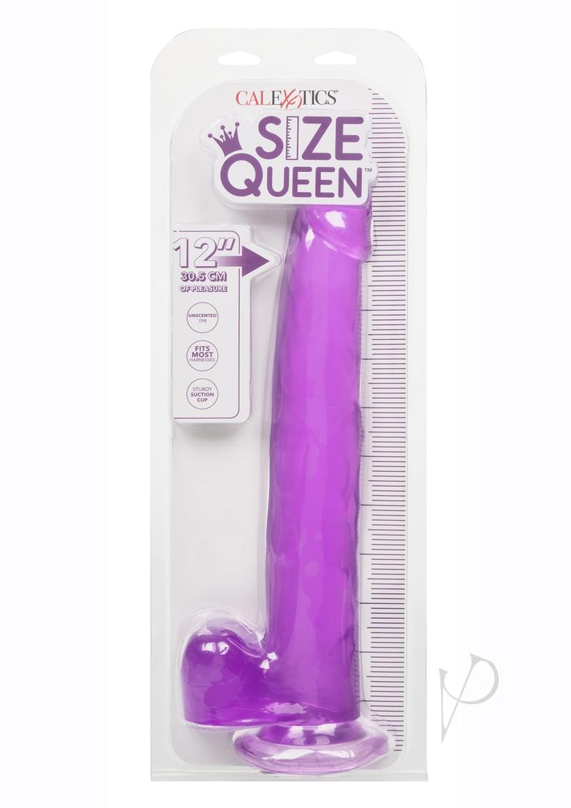 Size Queen Dildo with Balls 12in - Purple