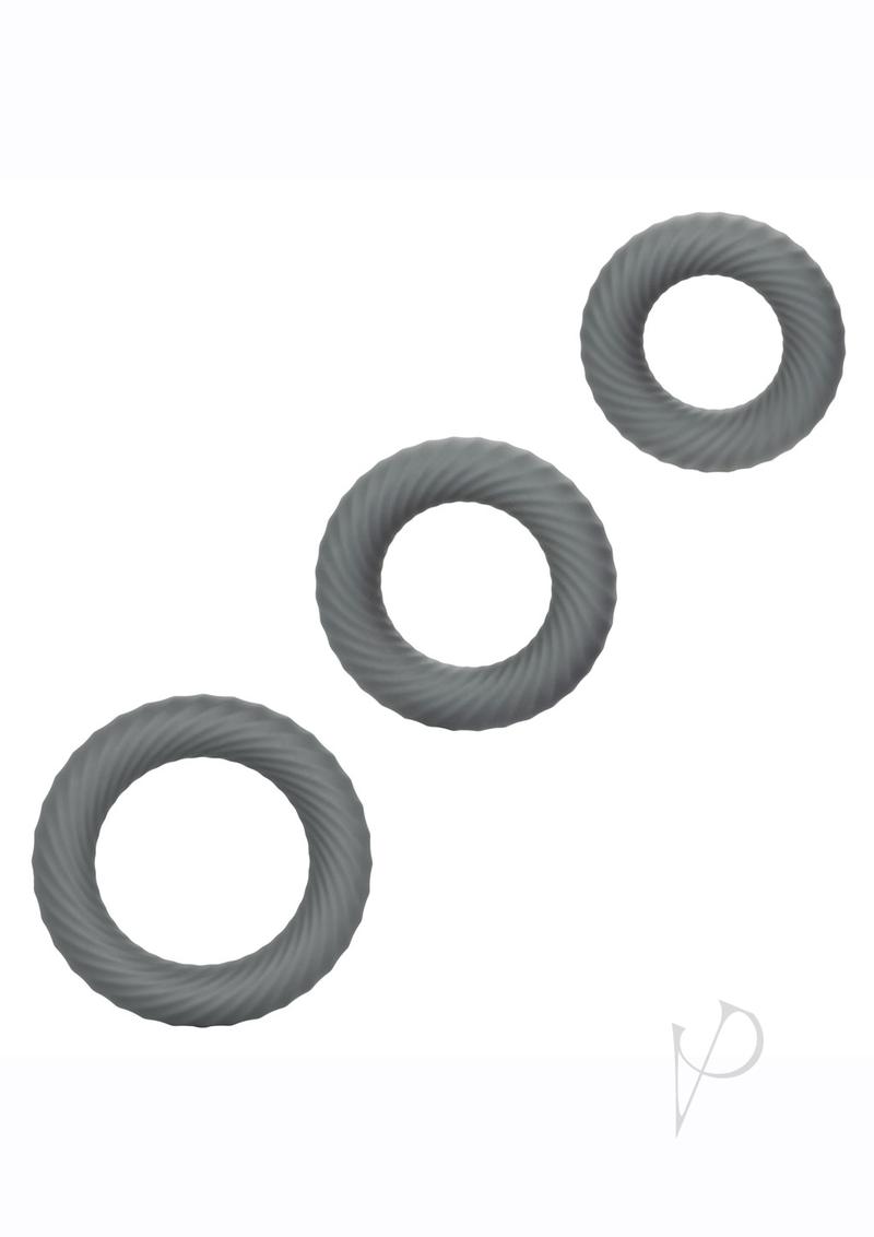 Link Up Ultra Soft Ultimate Set Silicone Cock Rings (Set of 3) - Gray