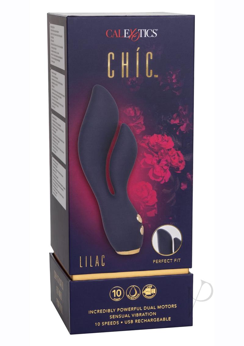Chic Lilac Rechargeable Silicone Rabbit Vibrator - Blue