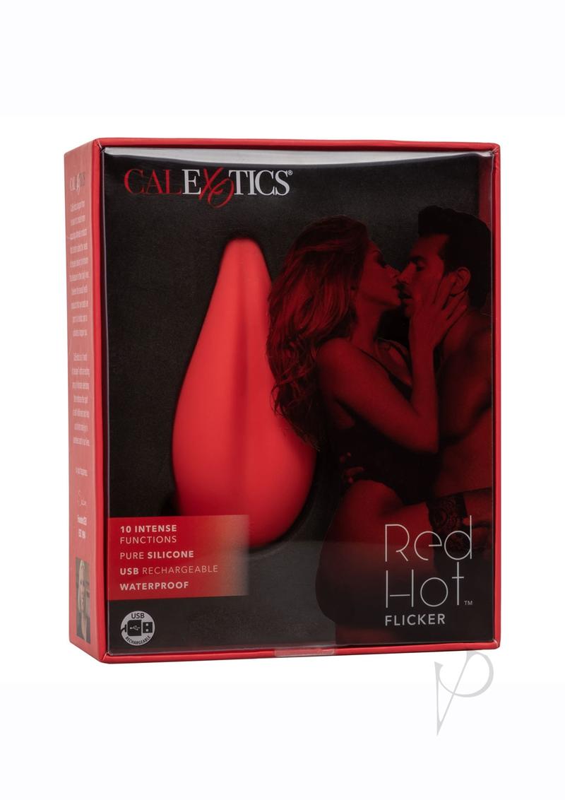 Red Hot Flicker Rechargeable Silicone Massager - Red