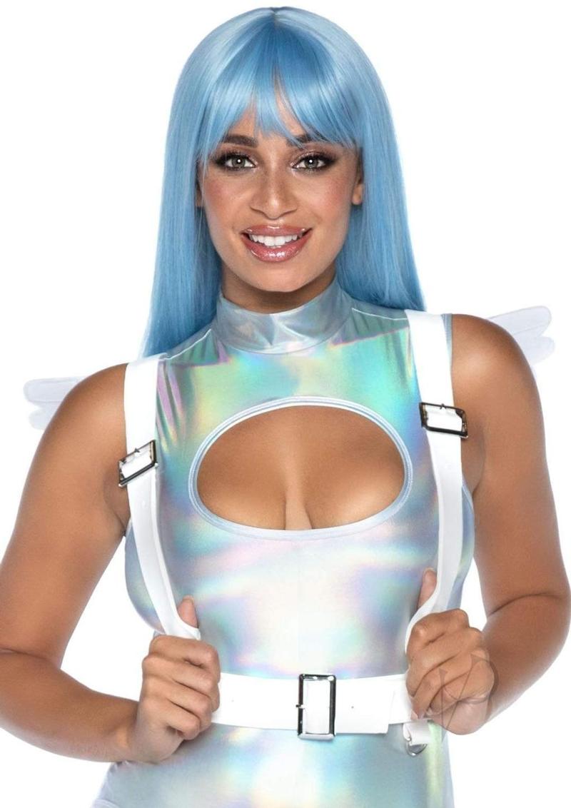 Leg Avenue Furry Angel Wing Body Harness - OS - White