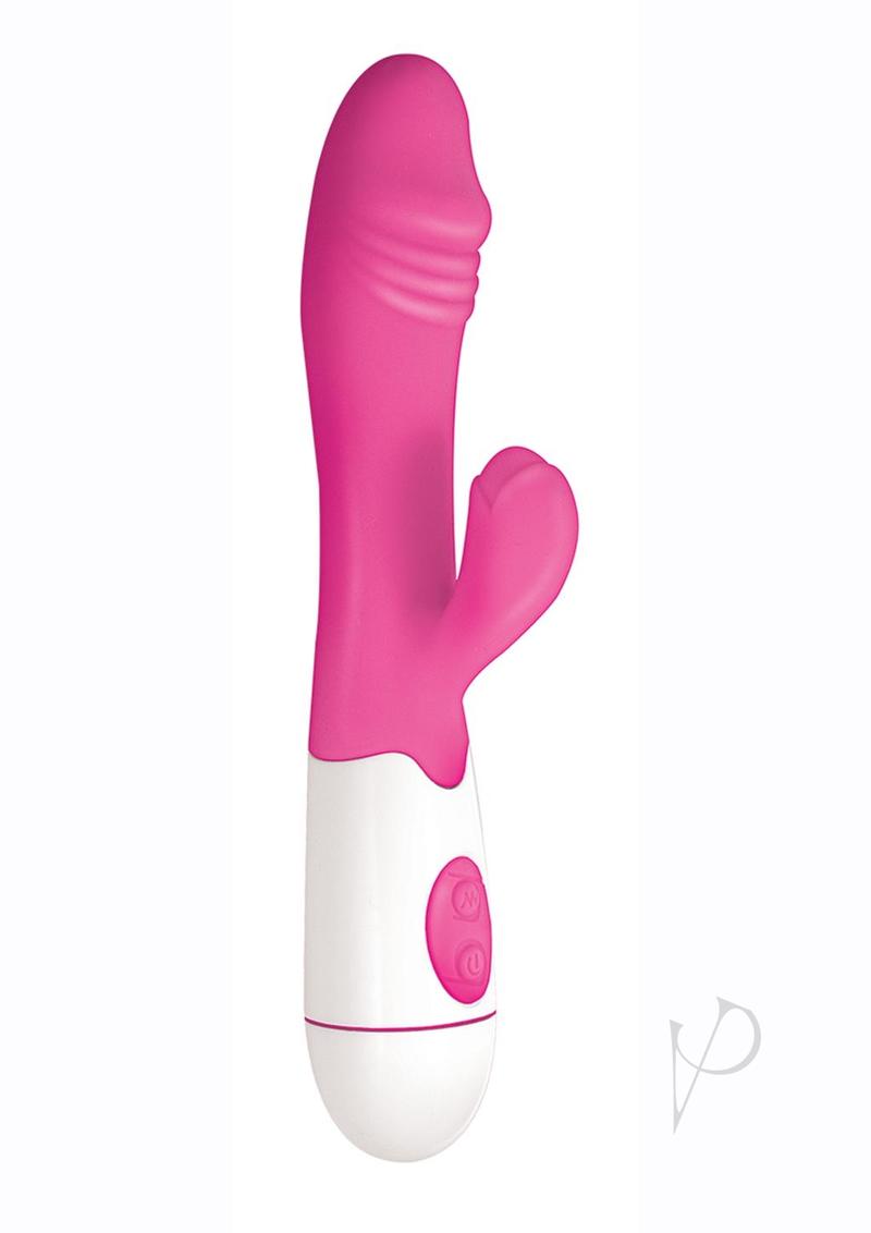 Lotus Sensual Massager #1 Silicone Rabbit Vibrator - Pink/White