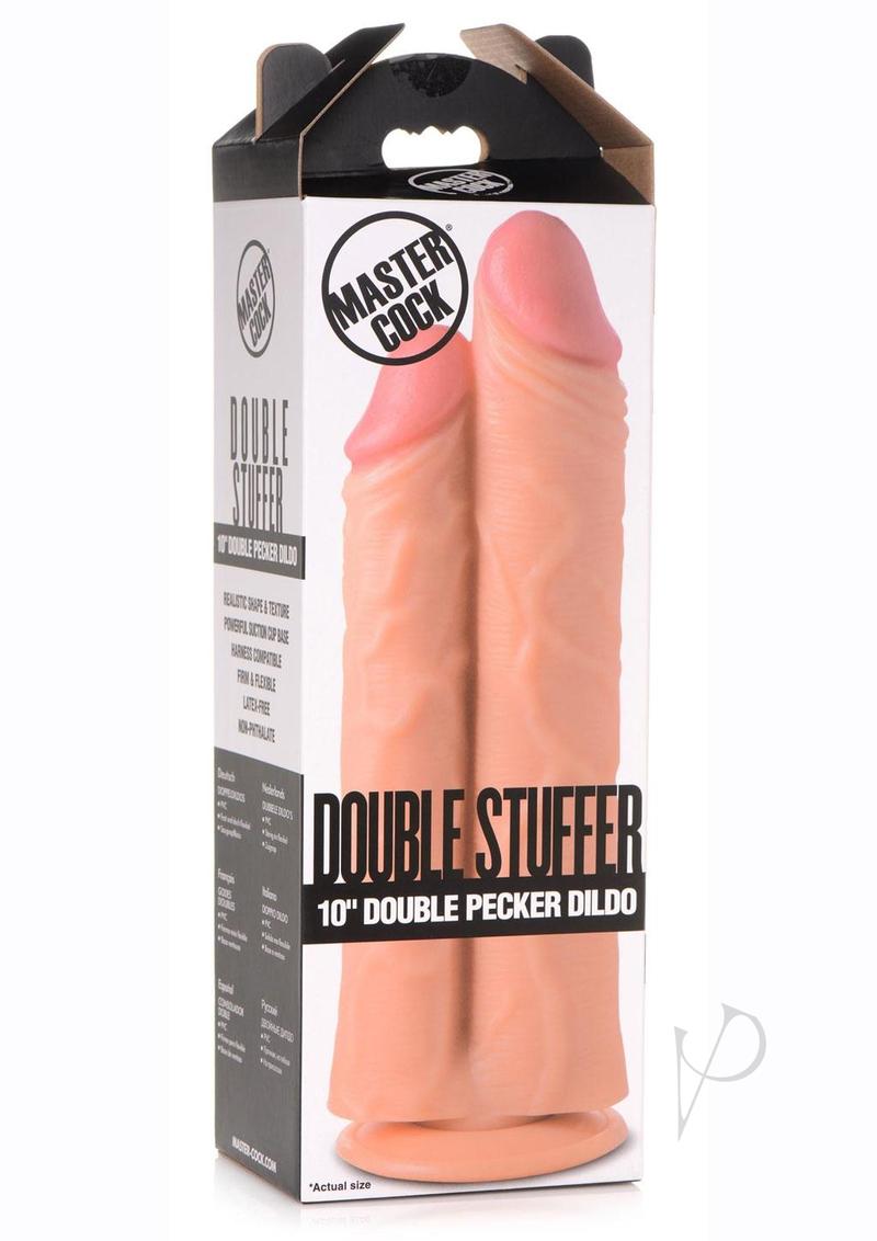 Master Cock Double Stuffer Double Pecker Dildo 10in - Vanilla