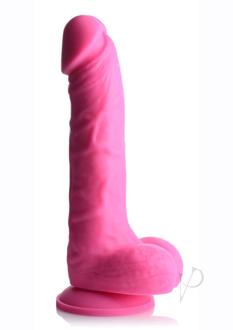 Lollicock Silicone Dildo with Balls 7in - Cherry