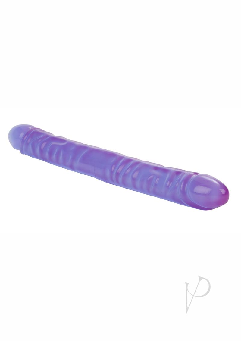 Reflective Gel Veined Double Dildo 18in - Purple
