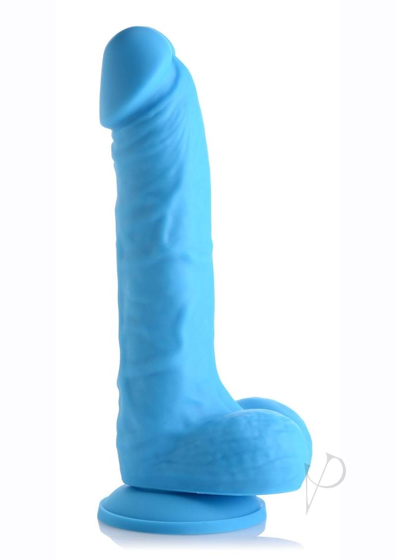 Lollicock Silicone Dildo with Balls 7in - Berry
