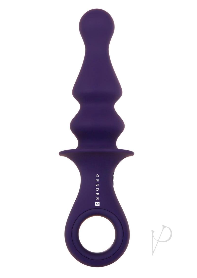 Gender X Ring Pop Rechargeable Silicone Vibrating Anal Plug - Purple