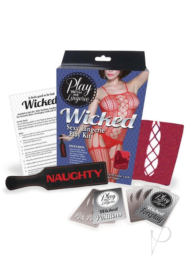 Play with Me Lingerie Wicked Sexy Lingerie Play Kit - Red/Purple