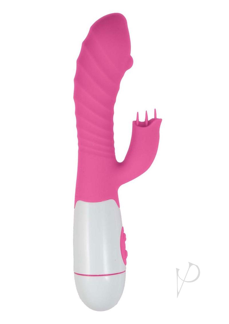 Lotus Sensual Massager #5 Silicone Rabbit Vibrator - Pink/White