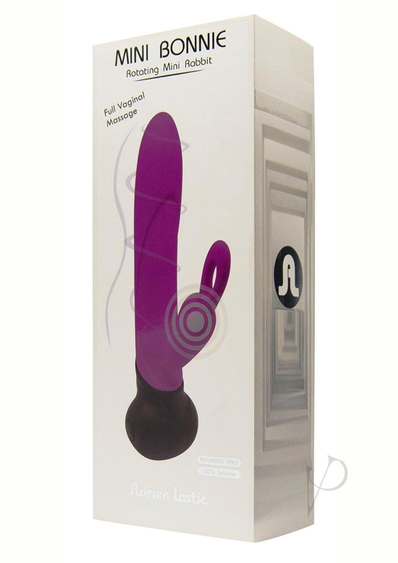 Mini Bonnie and Clyde Rechargeable Silicone Rabbit Vibrator - Purple/Black