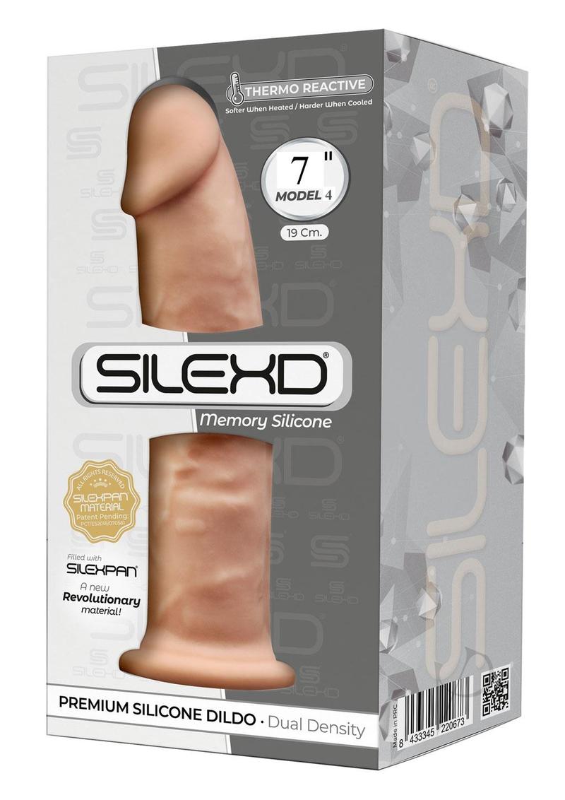 SilexD Model 4 XM03 Silicone Realistic Dual Dense Dildo - 7in - Vanilla