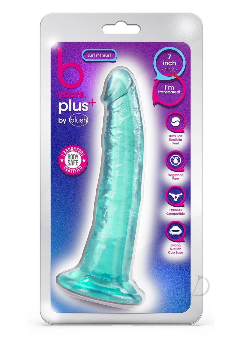 B Yours Plus Lust n' Thrust Realistic Dildo 7.5in - Teal