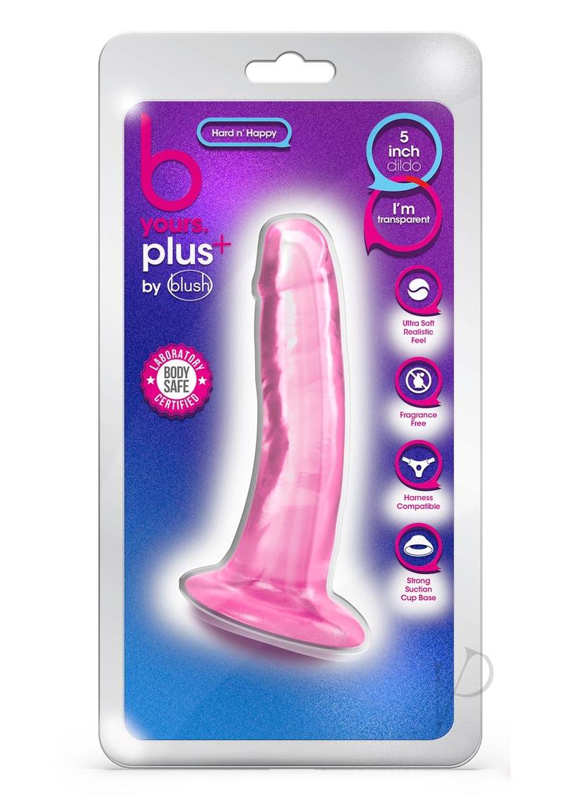 B Yours Plus Hard n' Happy Realistic Dildo 5.5in - Pink