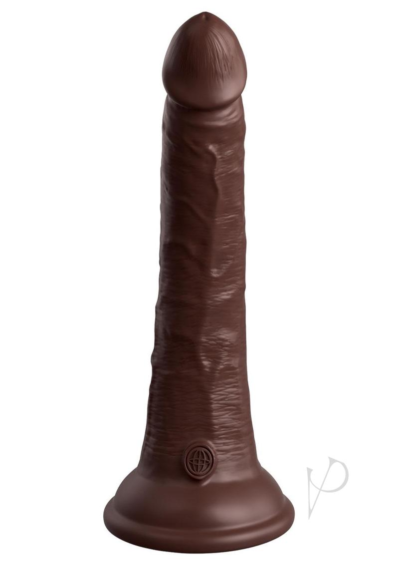 King Cock Elite Dual Density Silicone Dildo 7in - Chocolate