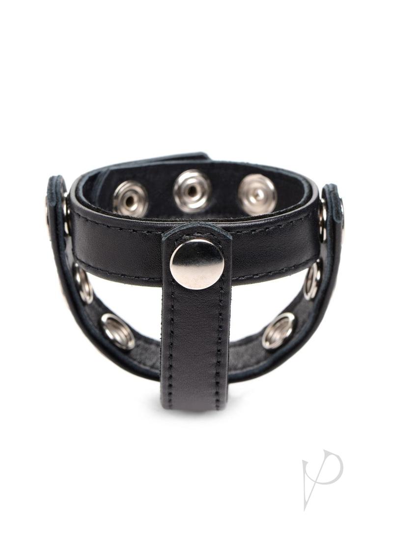 Cock Gear Leather Snap-On Harness - Black