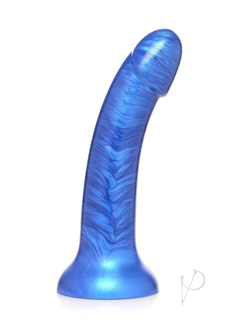 Strap U G-Tastic Metallic Silicone Dildo 7in - Blue