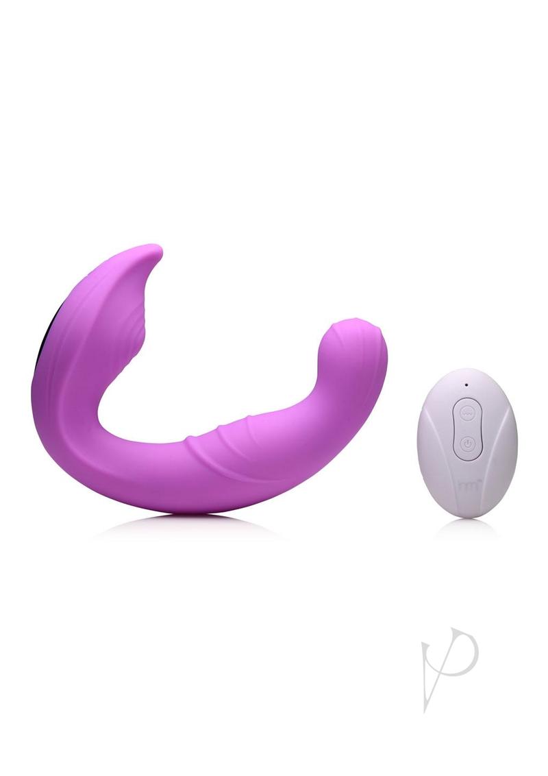 Inmi 5x Come Hither Rechargeable Silicone Vibrator with Remote Control - Purple