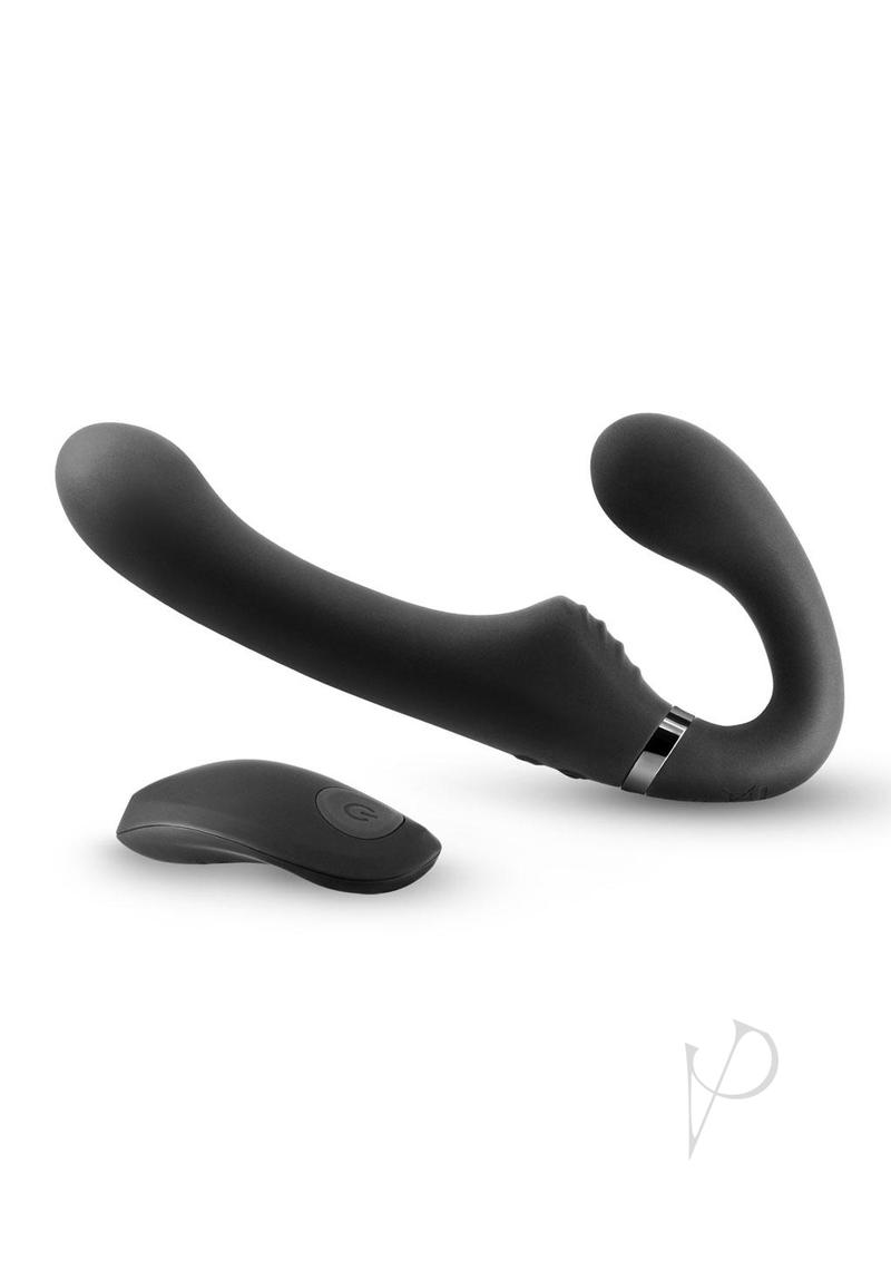 Shi/Shi Mignight Rider Rechargeable Silicone Dual End Strapless Strap-On with Remote Control - Black