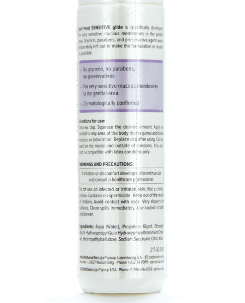 Pjur Med Sensitive Glide Water Based Lubricant 3.4oz