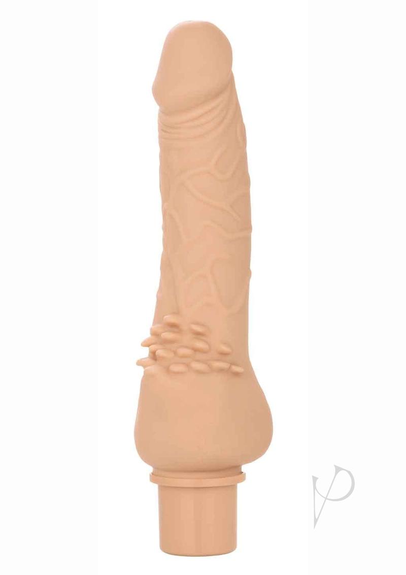 Rechargeable Power Stud Cliterrific Silicone Vibrating Dildo -Vanilla