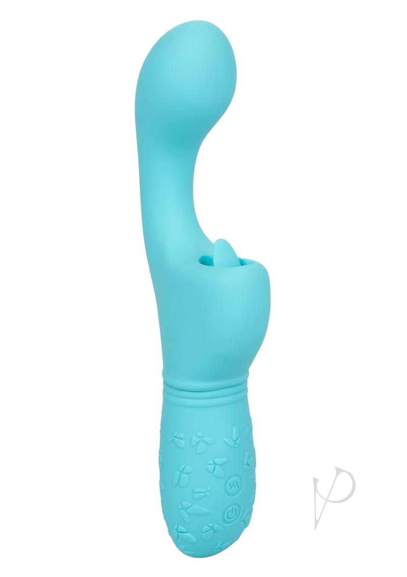 Rechargeable Butterfly Kiss Silicone Clitoral Flicker Vibrator - Blue