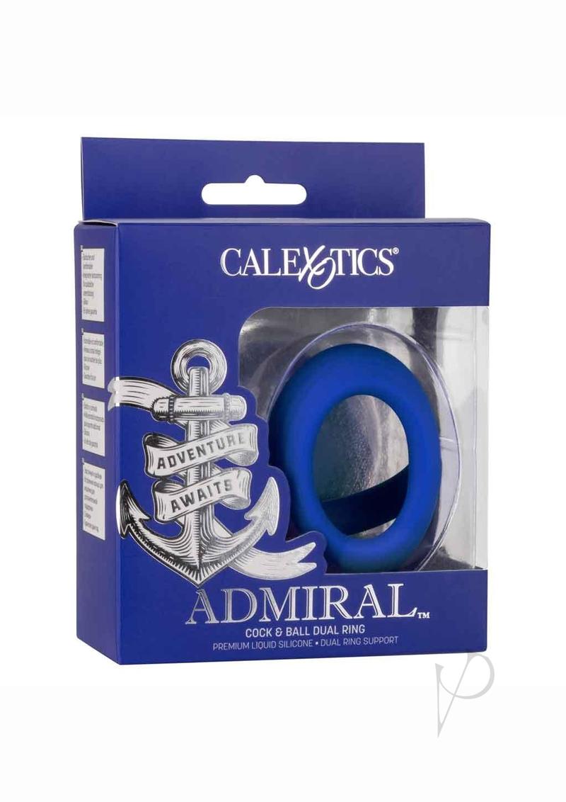 Admiral Cock and Ball Silicone Dual Ring - Blue