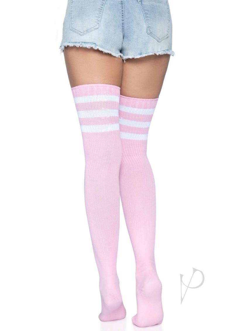 Leg Avenue Athlete Thigh Hi 3 Stripe Top - OS - Light Pink