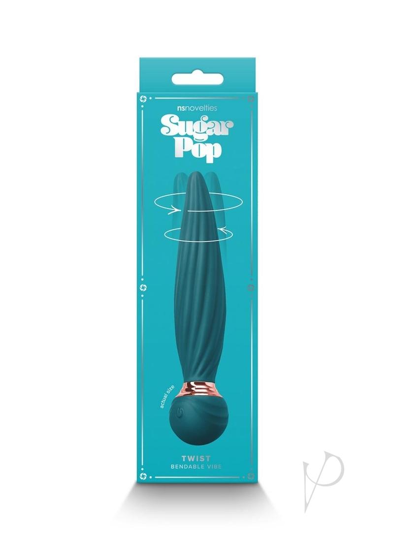 Sugar Pop Twist Rechargeable Silicone Vibrator - Teal