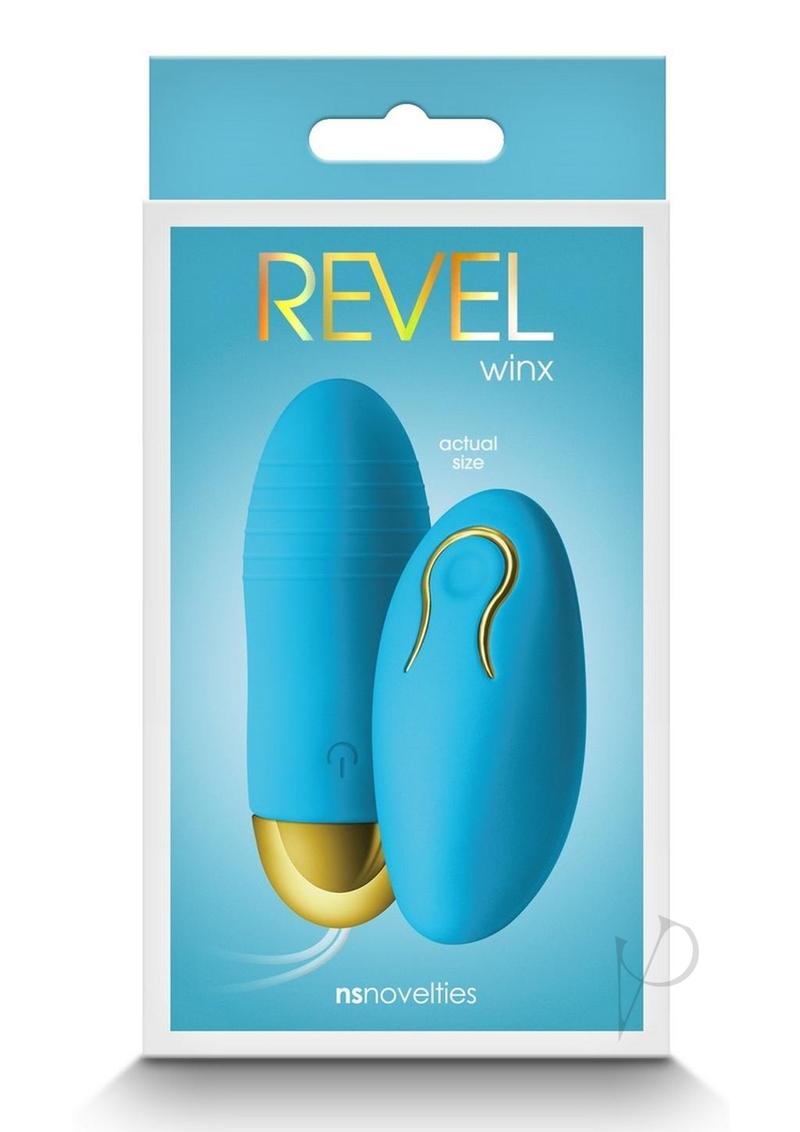 Revel Winx Rechargeable Silicone Bullet with Remote Control - Blue