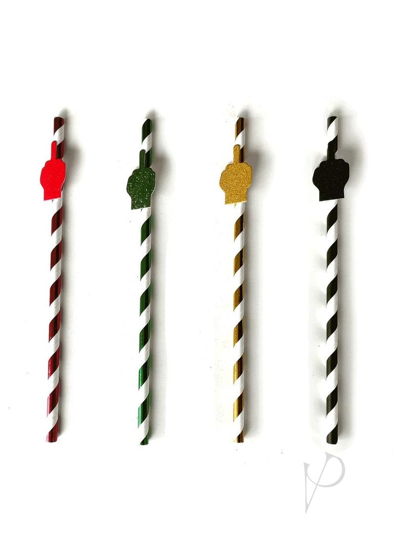 Happy F`n Birthday Tall Party Straws (8 per Pack) - Assorted Colors