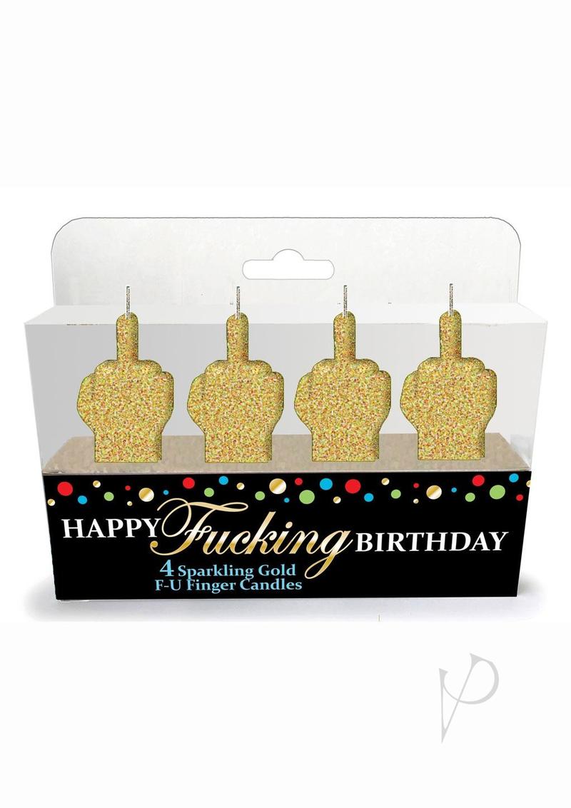 Happy F'n Birthday FU Candles (4 per set) - Gold