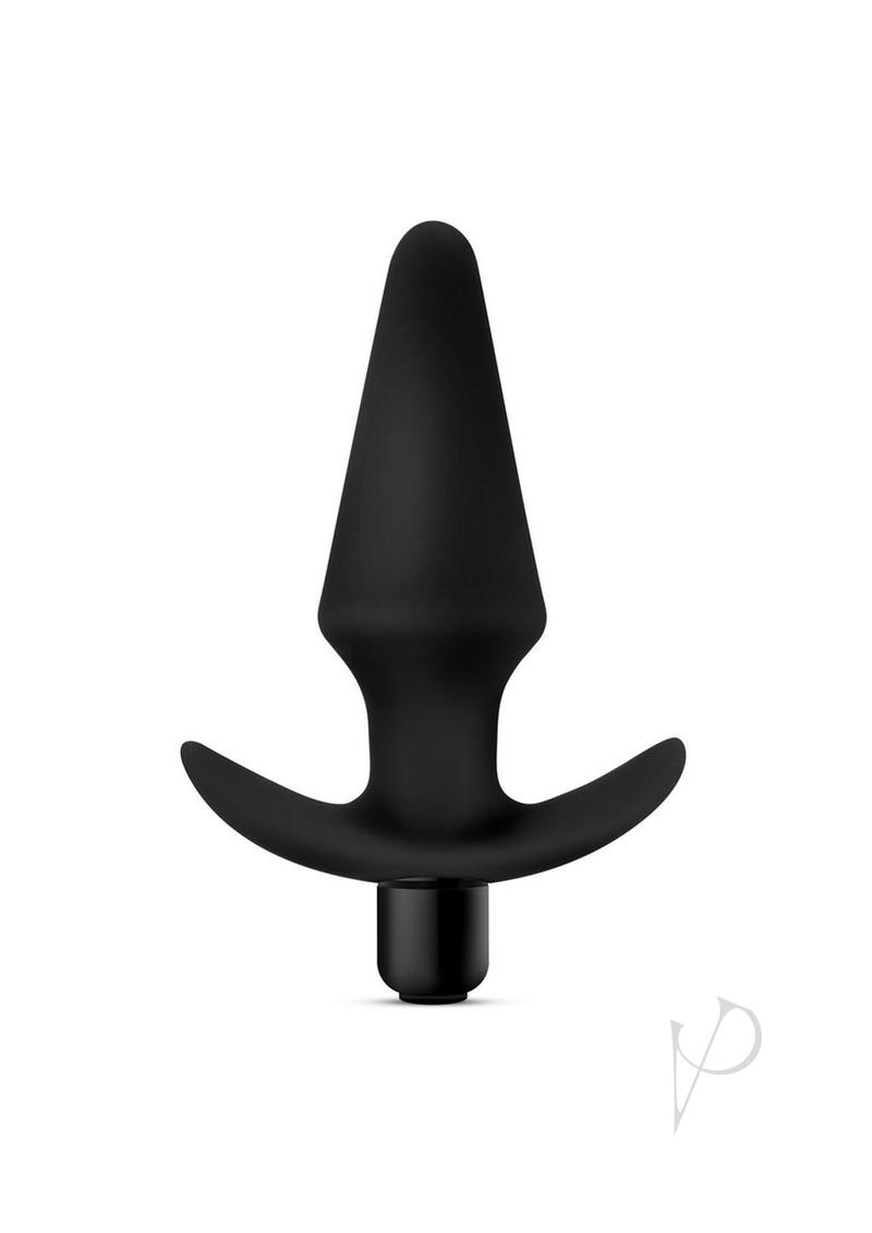 Anal Adventures Platinum Silicone Vibrating Plug - Black