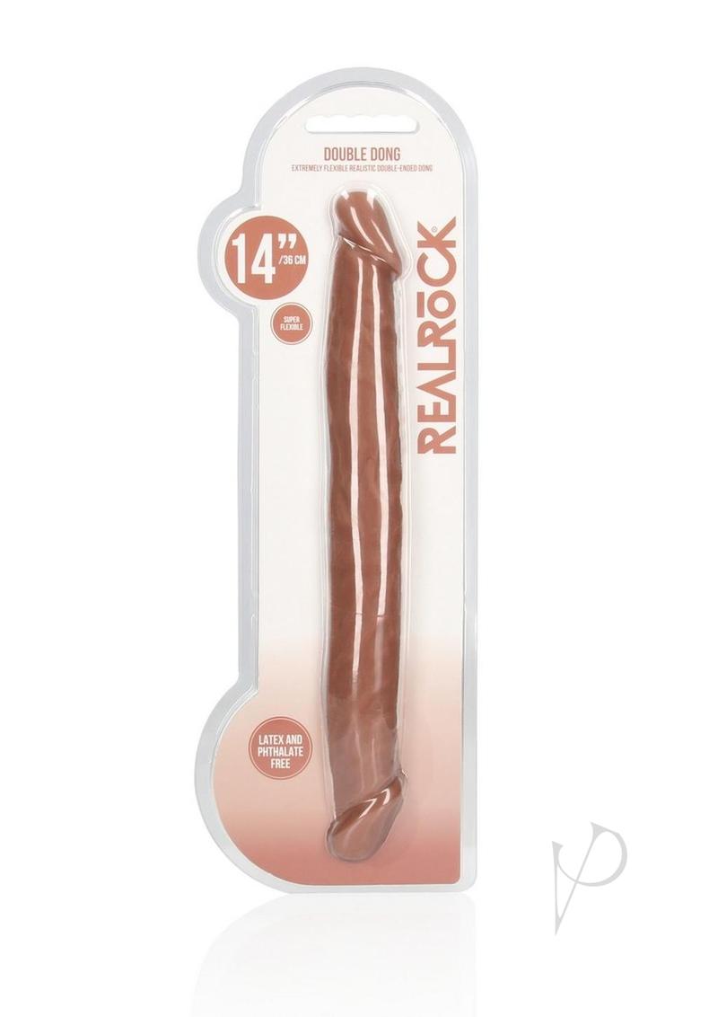 RealRock Skin Realistic Double Dildo 14in - Caramel