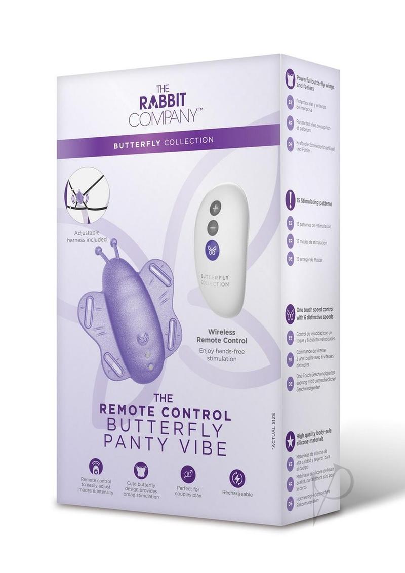 The Rabbit Company The Remote Control Butterfly Silicone Rechargeable Panty Vibe - Purple