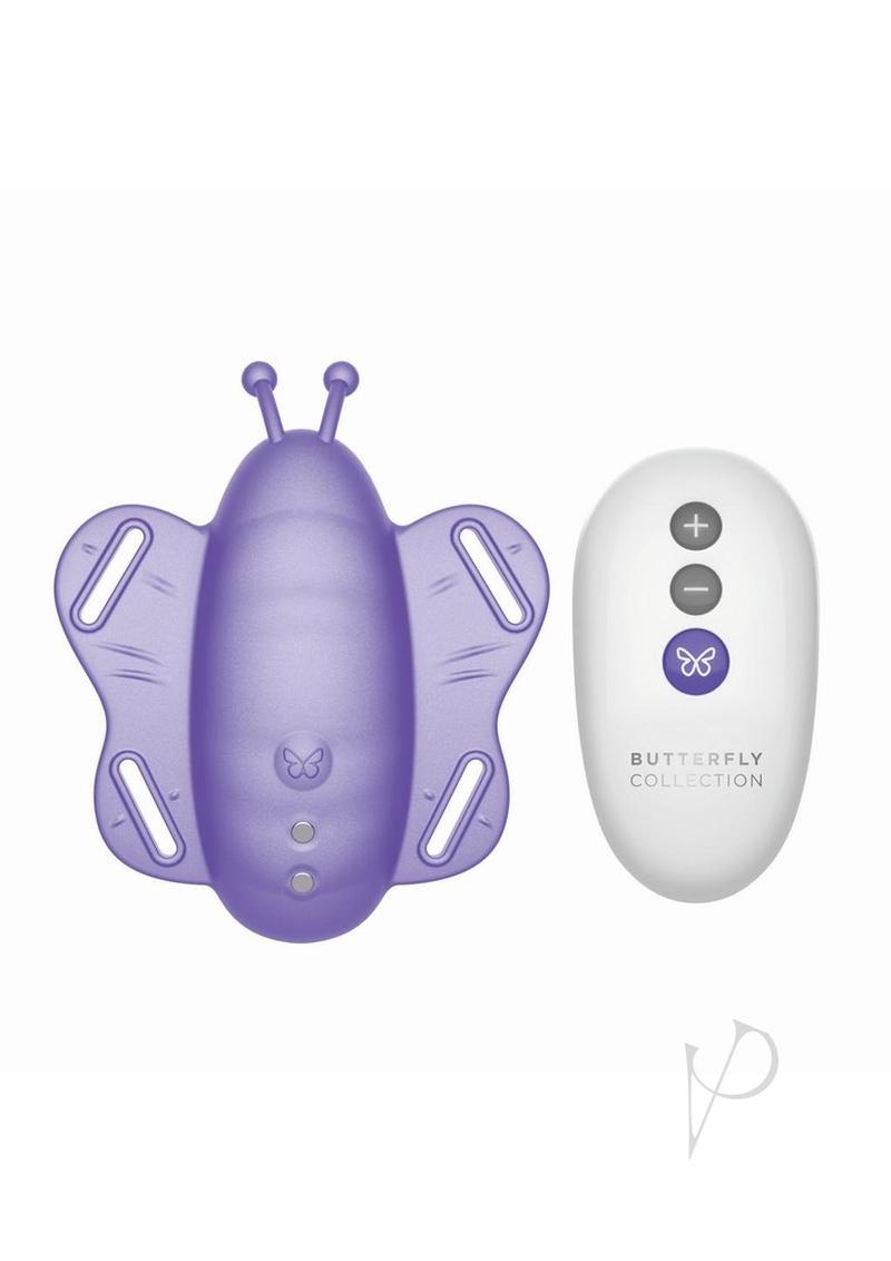 The Rabbit Company Butterfly Silicone Rechargeable Panty Vibe with Remote Control - Purple