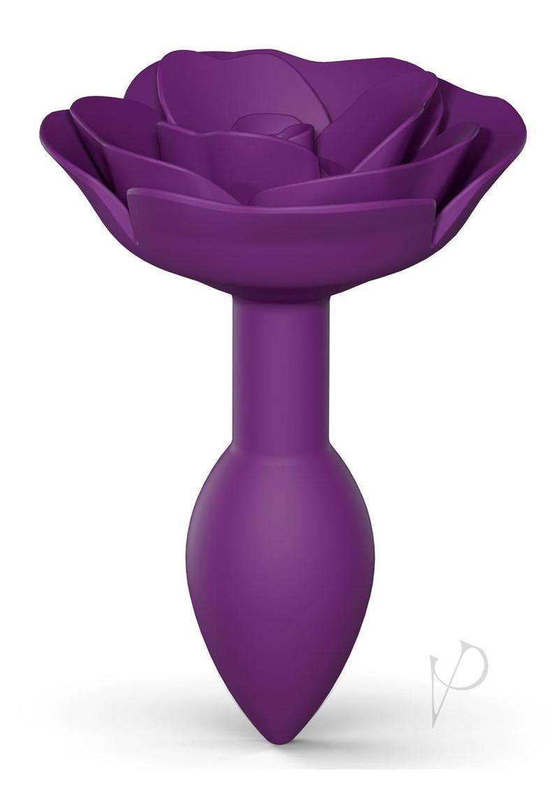 Open Roses Silicone Anal Plug - Small - Purple Rain