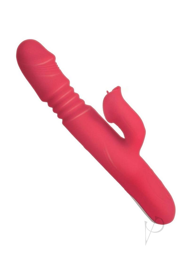 Princess Passion Heat Rechargeable Silicone Warming Vibrator with Clitoral Wheel - Coral