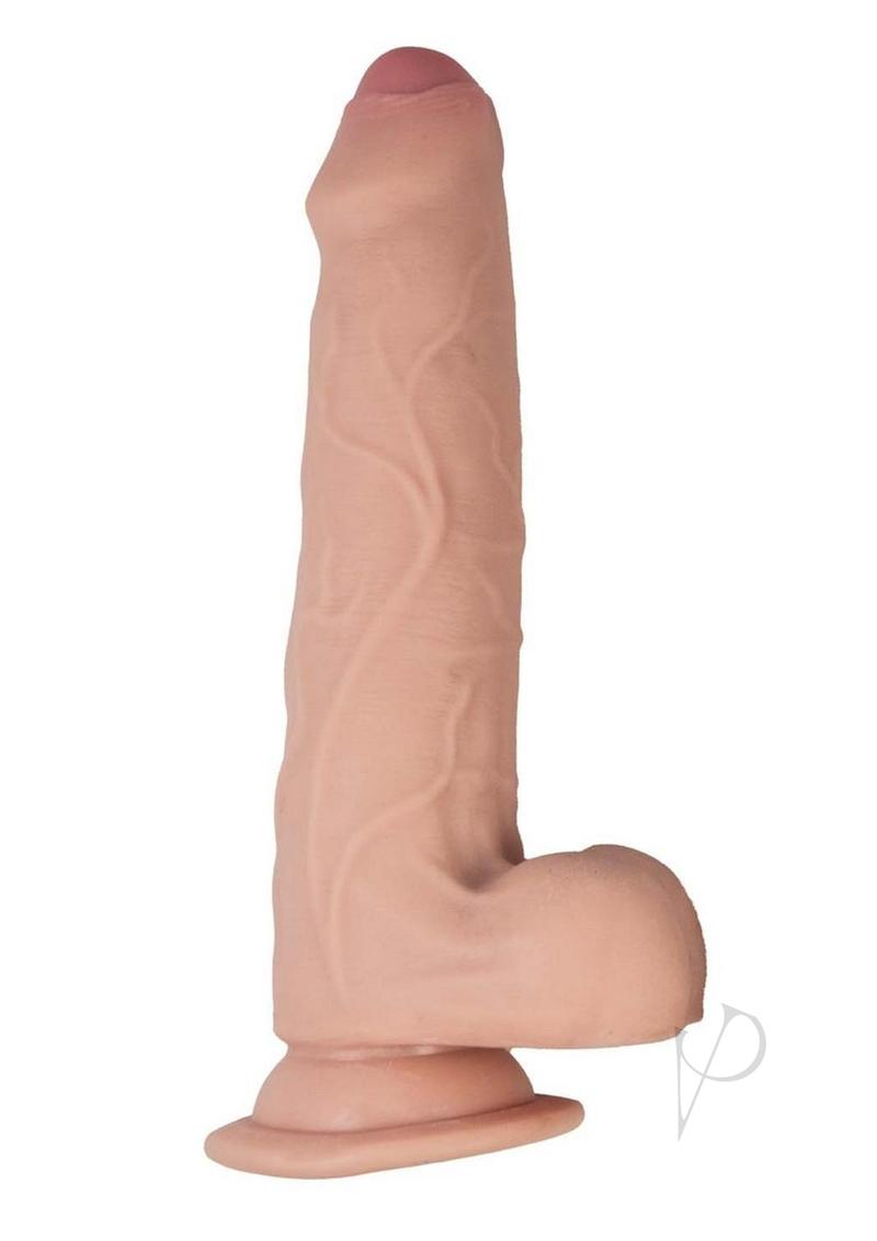 Realcocks Dual Layered Uncut Slider Thin Tip Dildo 8.5in - Vanilla