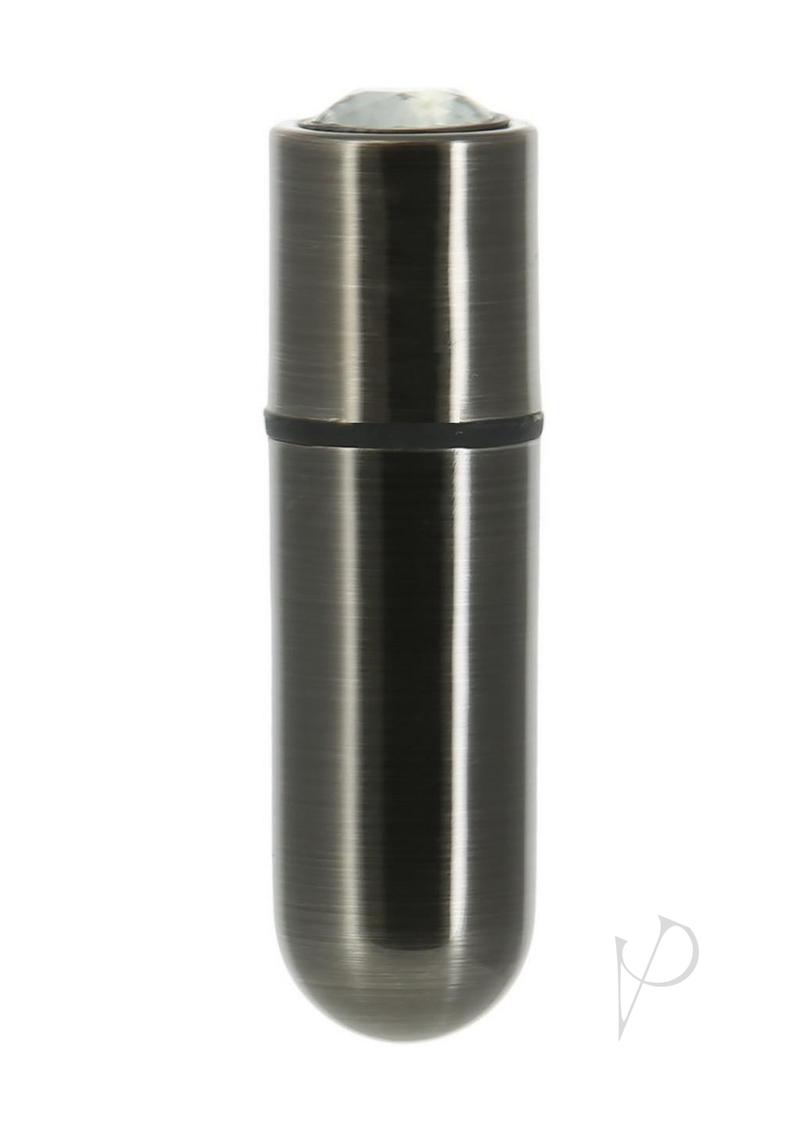 PowerBullet First Class Rechargeable Mini Bullet with Crystal - Gun Metal