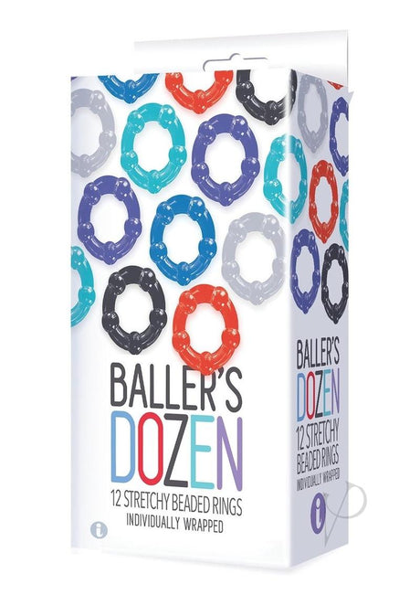The 9's - Baller's Dozen Beaded Cockrings (12 per Pack) - Assorted Colors