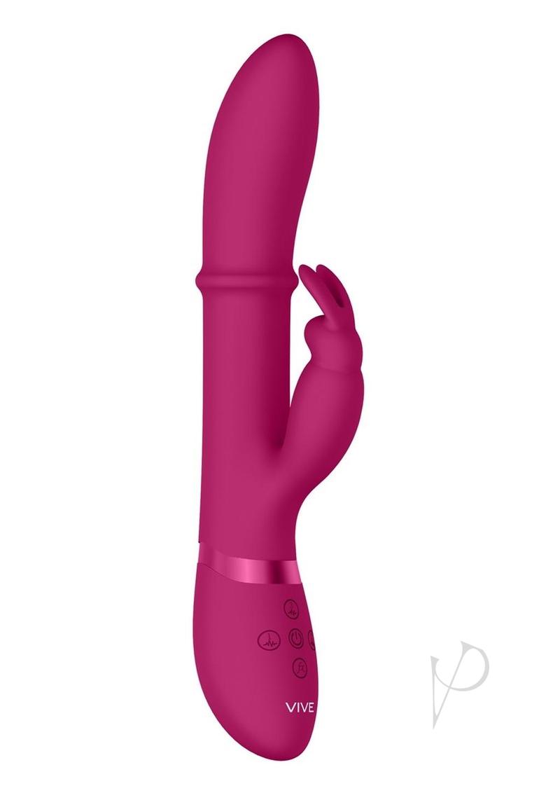 Vive Halo Rechargeable Silicone Ring Rabbit Vibrator - Pink