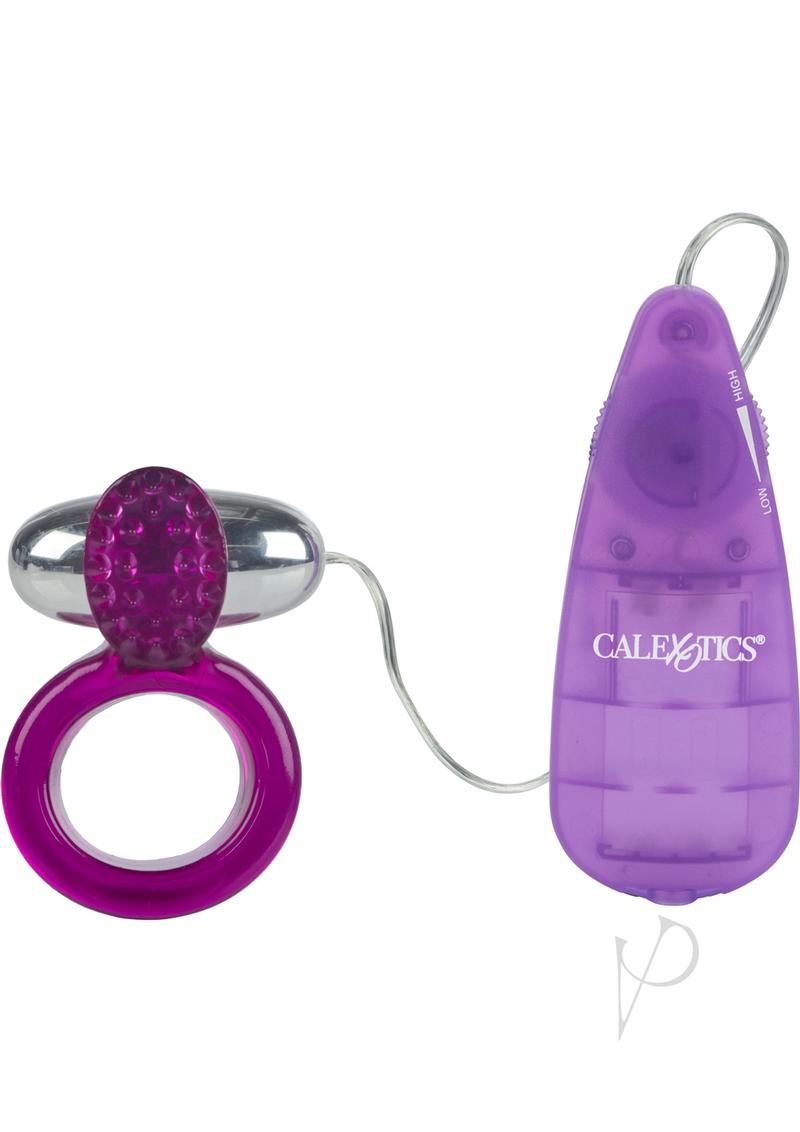 Ring Of Passion Vibrating Cock Ring with Clitoral Stimulation and Wired Remote Control - Purple