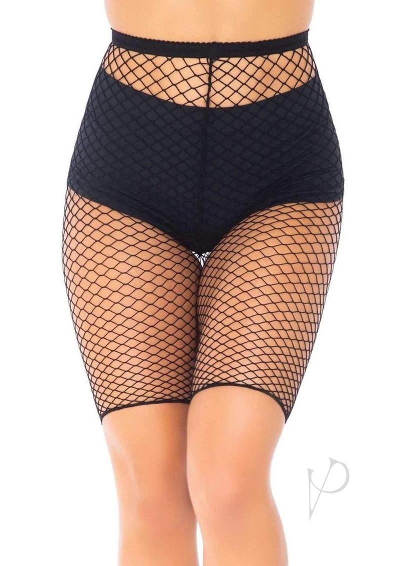 Leg Avenue Industrial Net Biker Shorts - O/S - Black