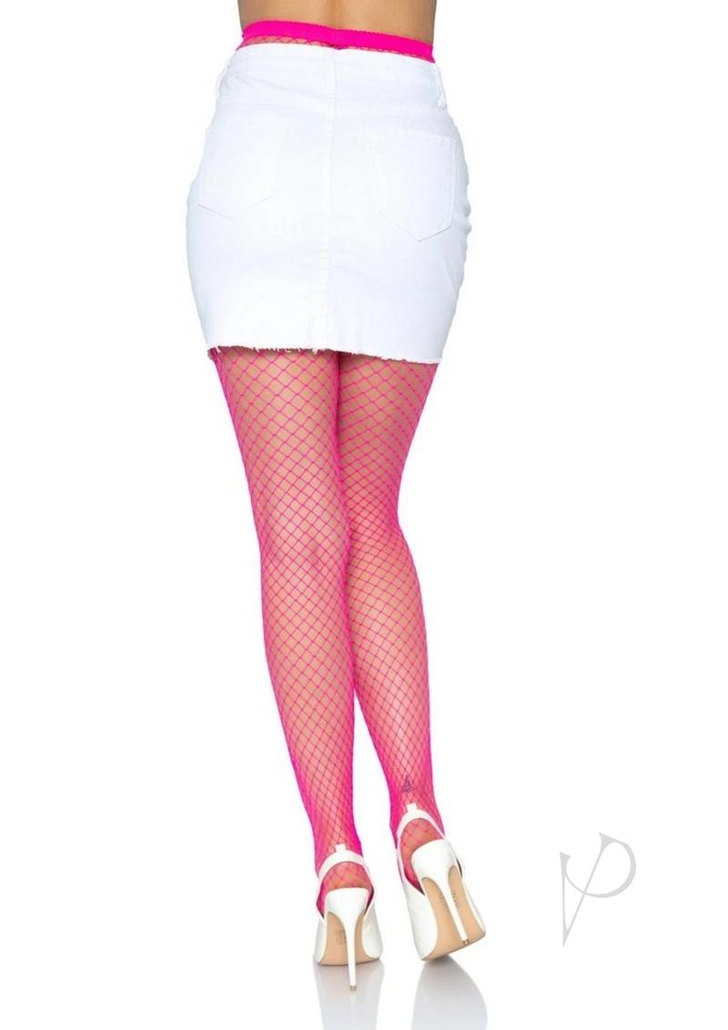 Leg Avenue Spandex Industrial Net Tights - OS - Neon Pink