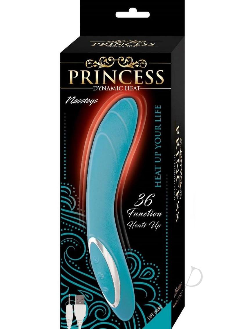 Princess Dynamic Heat Rechargeable Silicone Vibrator - Blue