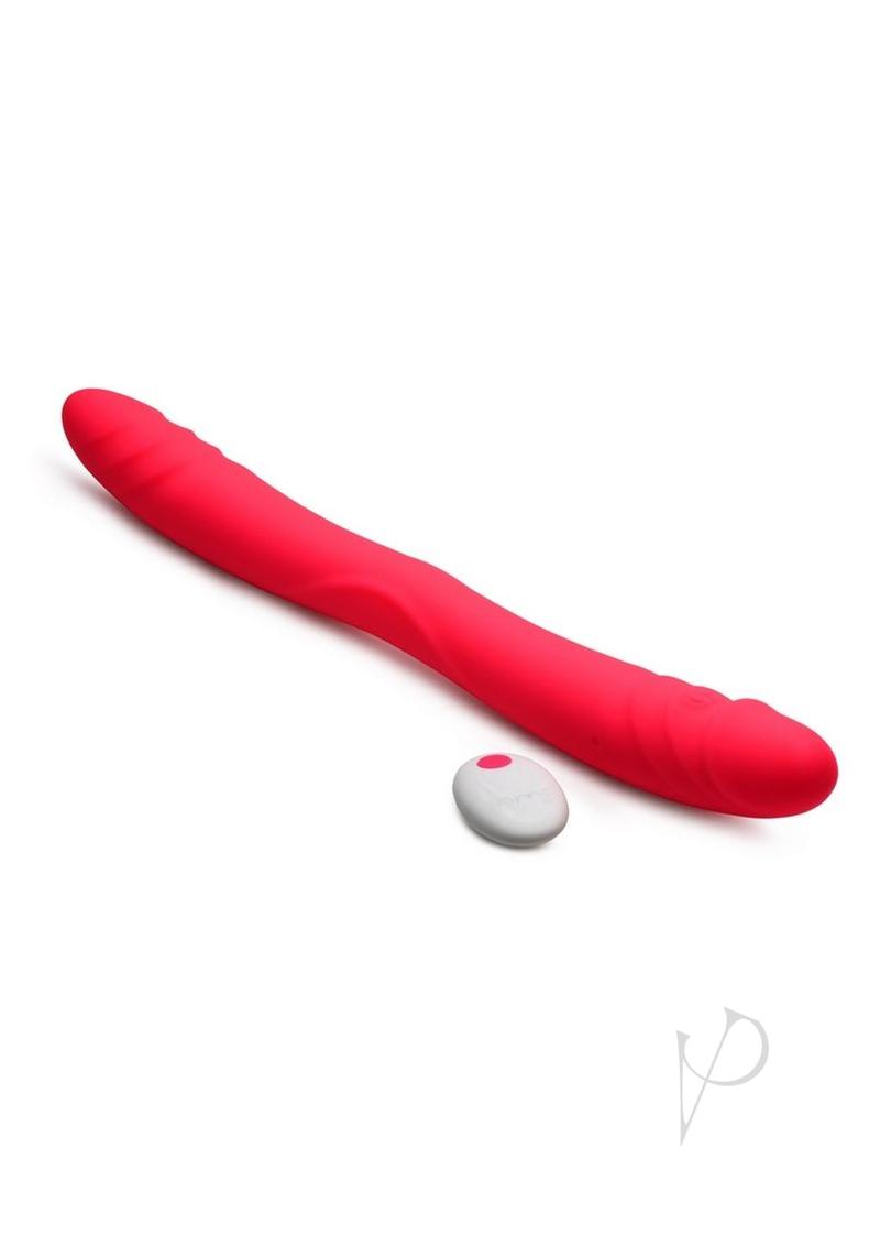 Inmi 7X Double Down Rechargeable Silicone Double Dildo with Remote Control - Pink