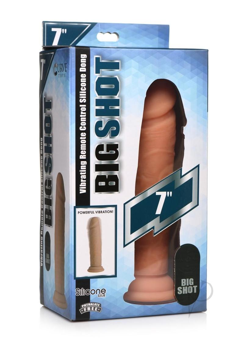 Big Shot Wireless Vibrating Silicone Dildo 7in - Vanilla
