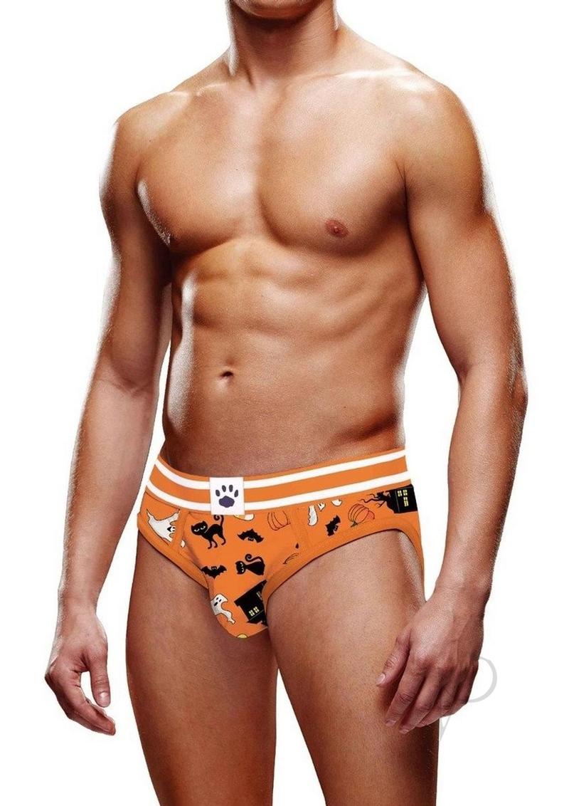 Prowler Halloween Brief - XL - Orange/Black