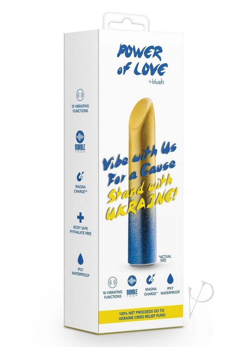 Power Of Love Ukraine Rechargeable Vibrator - Gold/Blue